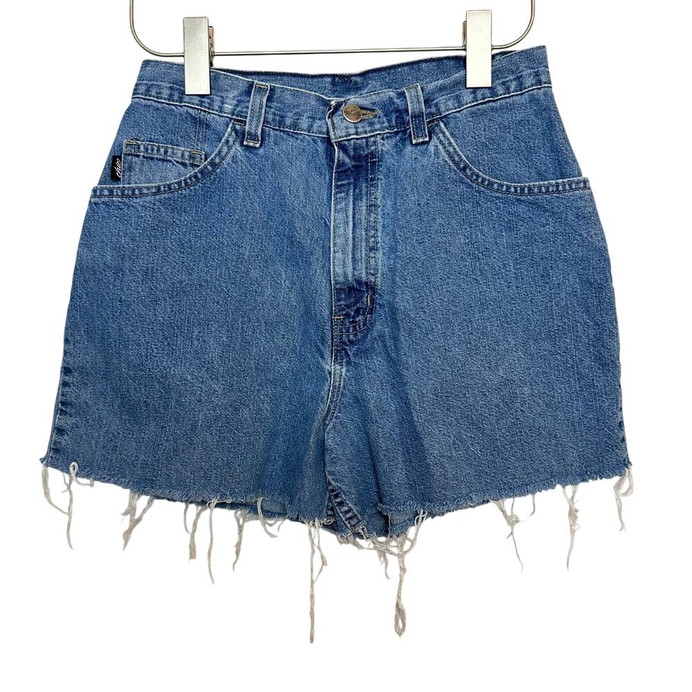 Vintage 90s Chic Mom Jean Short Cut Offs Raw Hem High Rise Cotton Denim 26